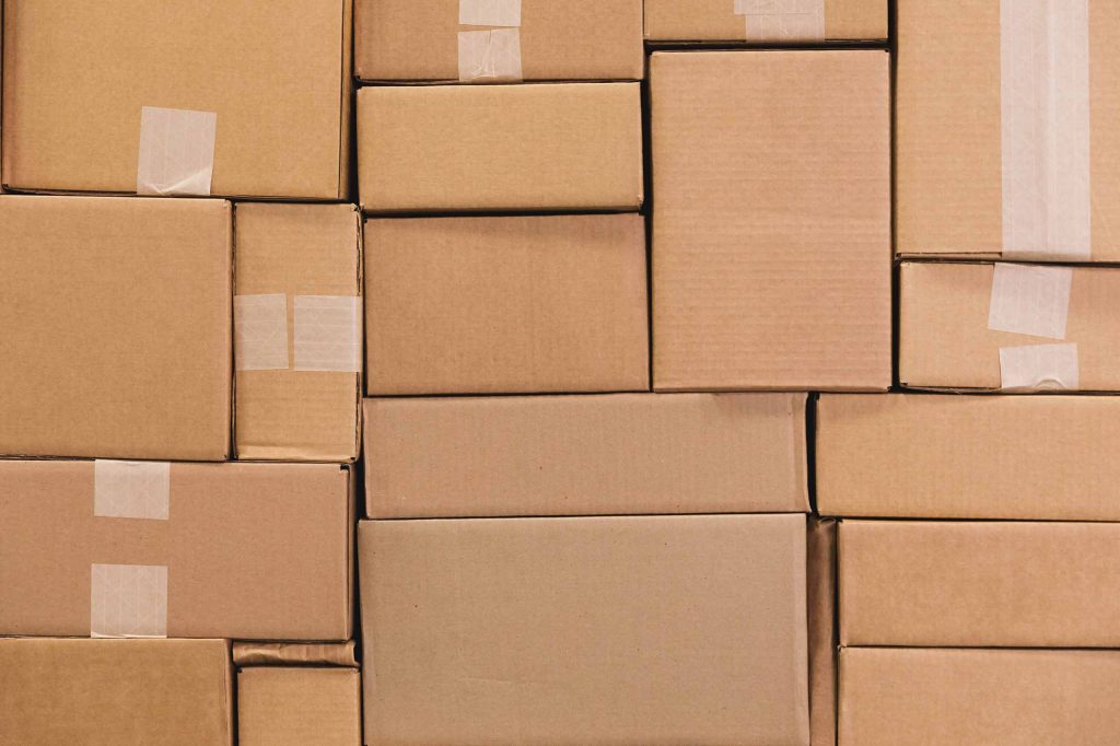 A stack of cardboard boxes.